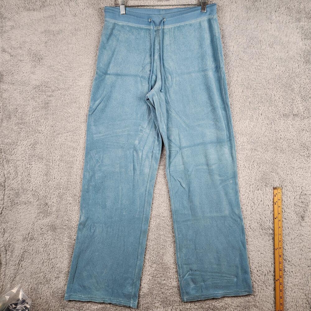 Vintage Moda International Sweatpants Womens Medium Blue Terry Baggy Wideleg 90s